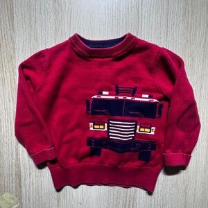 Red Sweater with Truck Design